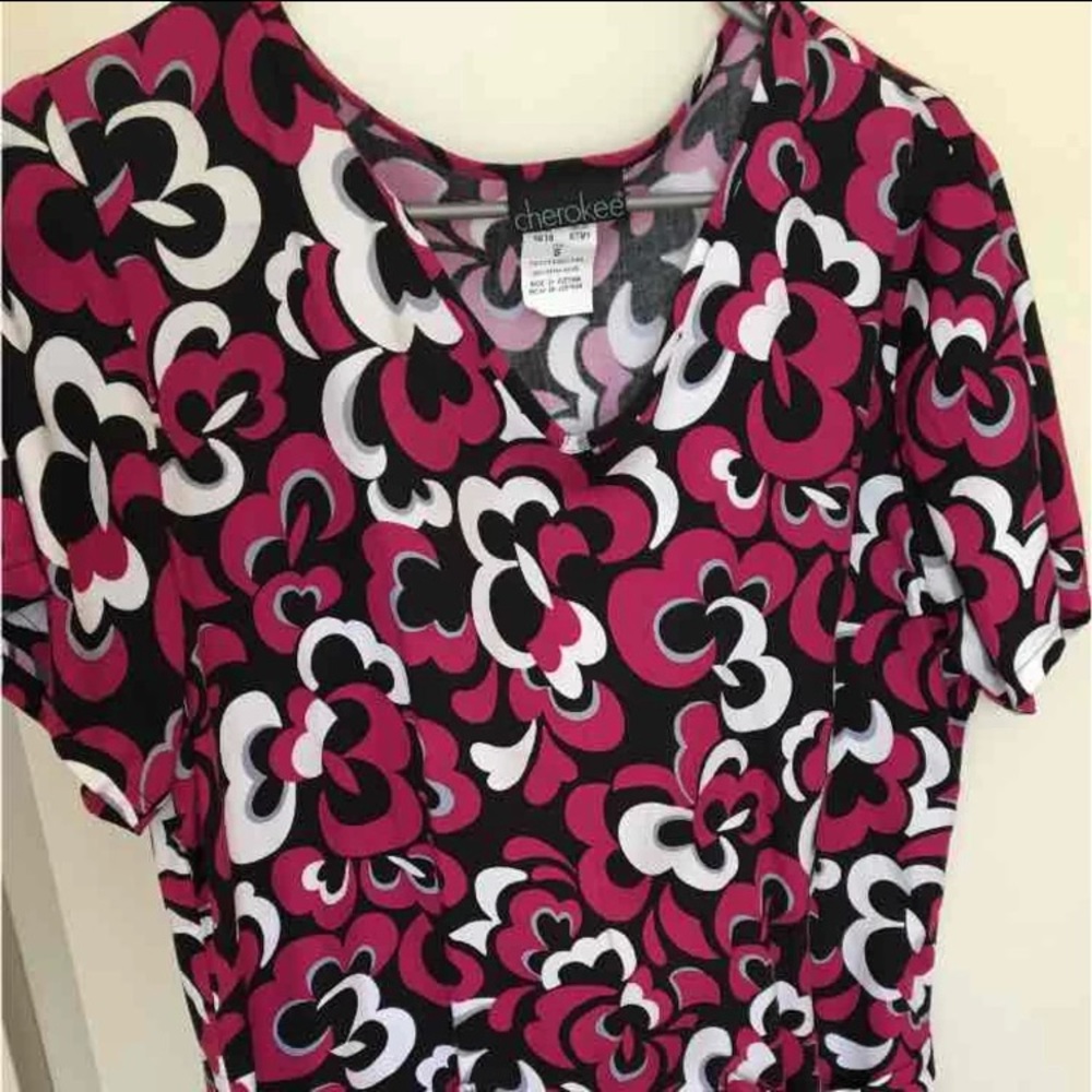 Pink Hearts Scrub Top